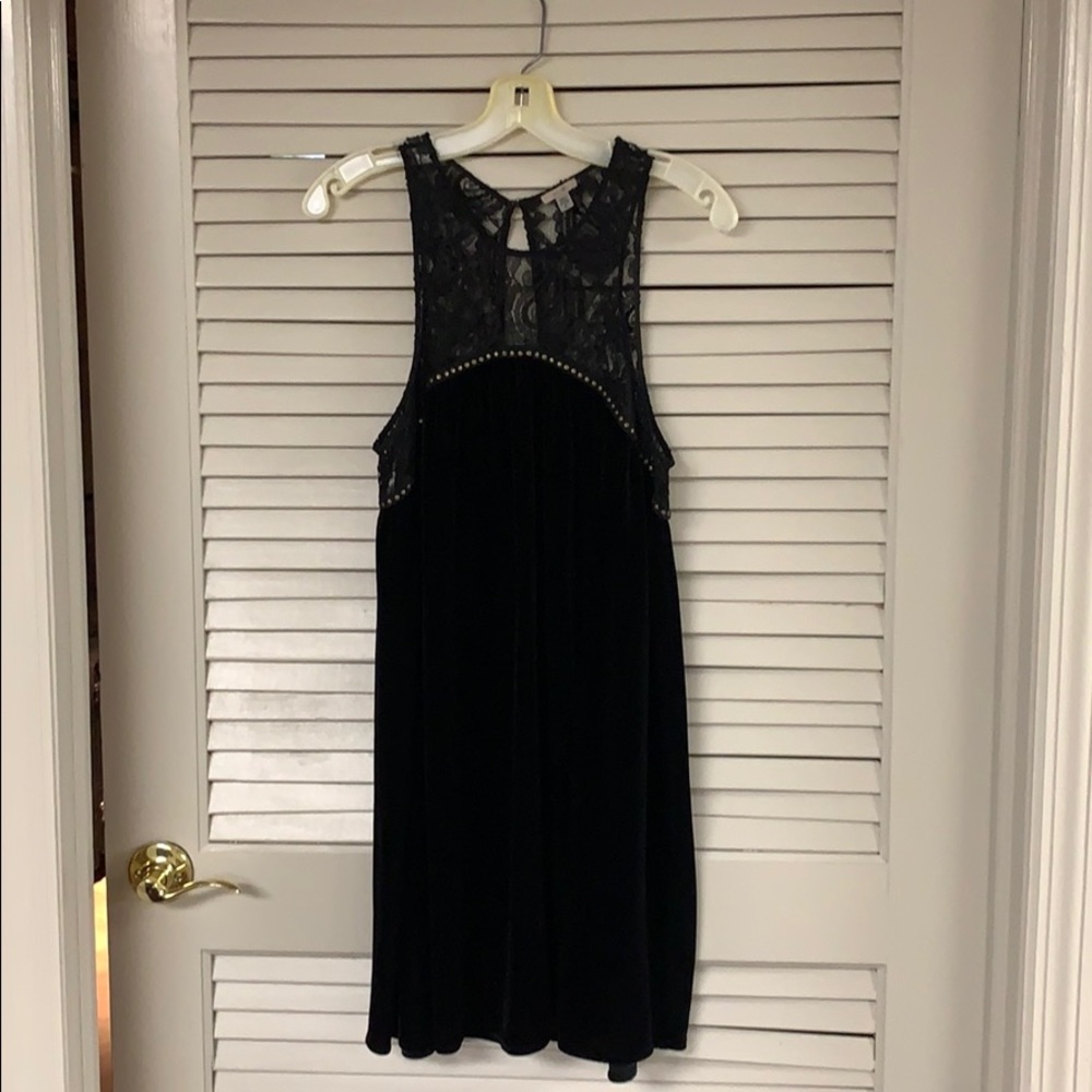 Black velvet and lace dress